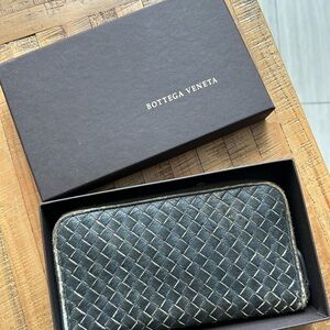 Bottega Veneta Black Leather Wallet